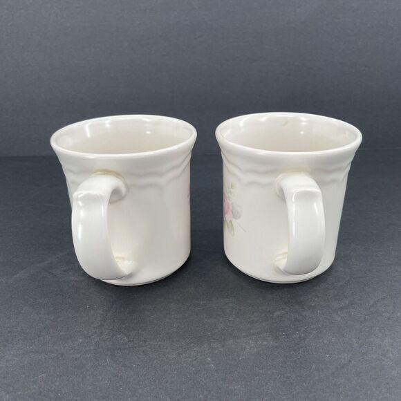 VTG Pfaltzgraff Tea Rose Set of 2 Mug Cup Coffee French Country Farmhouse 10 oz - Picture 4 of 13